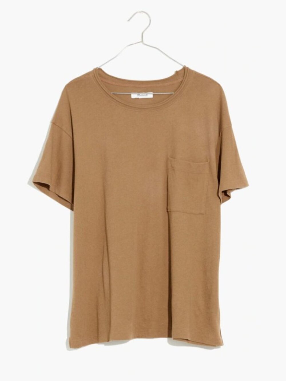 Madewell Softfade Cotton Oversized Pocket Tee — Weathered Walnut, Size M